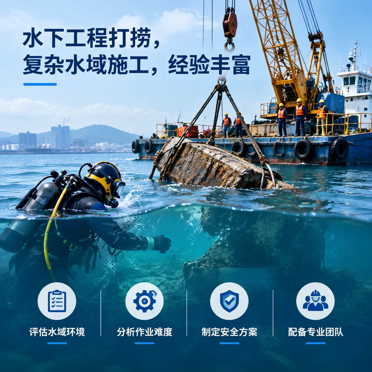 水下工程打捞,复杂水域施工,经验丰富武陵